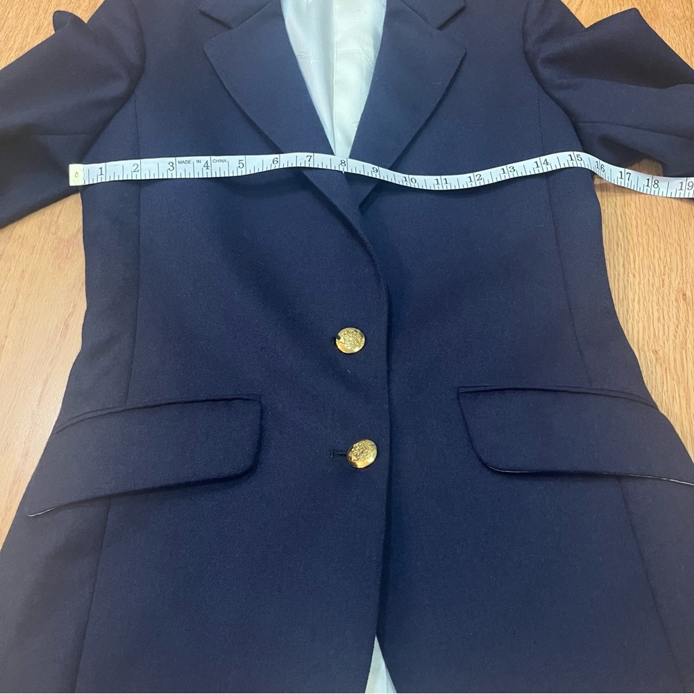 Vintage Aquascutum London Navy Blue Wool Blazer - Picture 13 of 15
